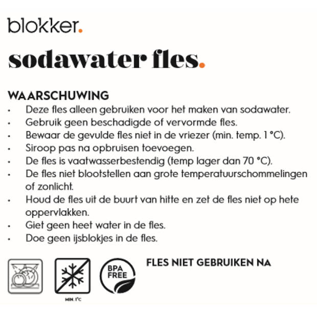 Blokker sodawater fles - 1l
