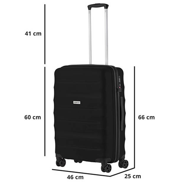 CarryOn Porter ® Reiskoffer - 66cm Trolley met TSA-slot - OKOBAN registratie - Zwart