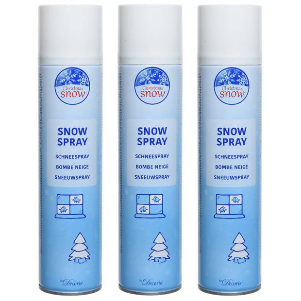 4x Sneeuwsprays/sneeuw spuitbussen 400 ml - Decoratiesneeuw