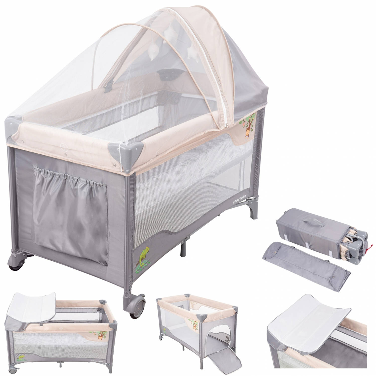 Consumeren lade van Moby System Campingbedje - Reisbedje baby - met matras commode | Blokker
