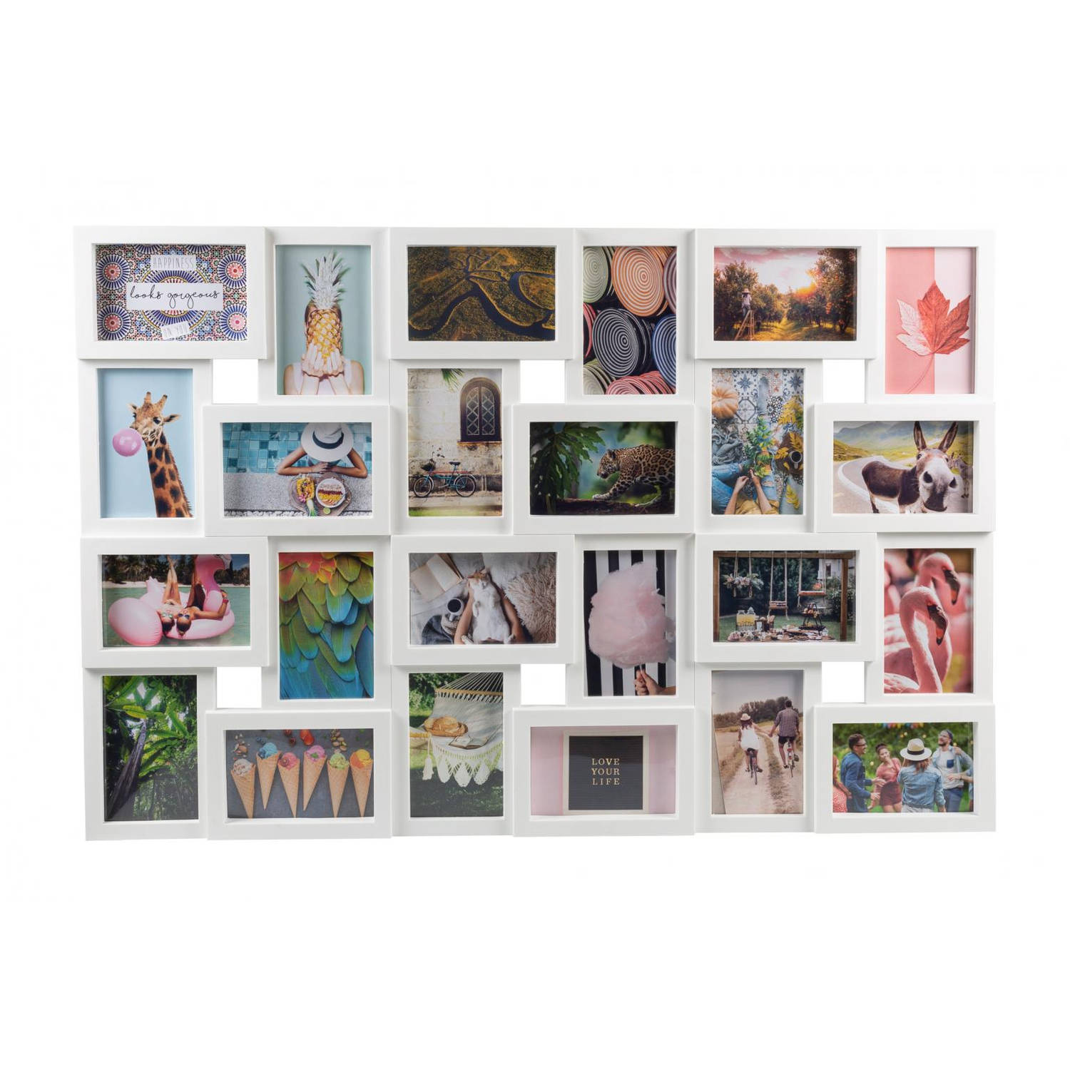 Henzo Fotolijst - Magnolia Gallery - Collagelijst voor 24 foto\&apos;s - Fotomaat 10x15 cm - Wit