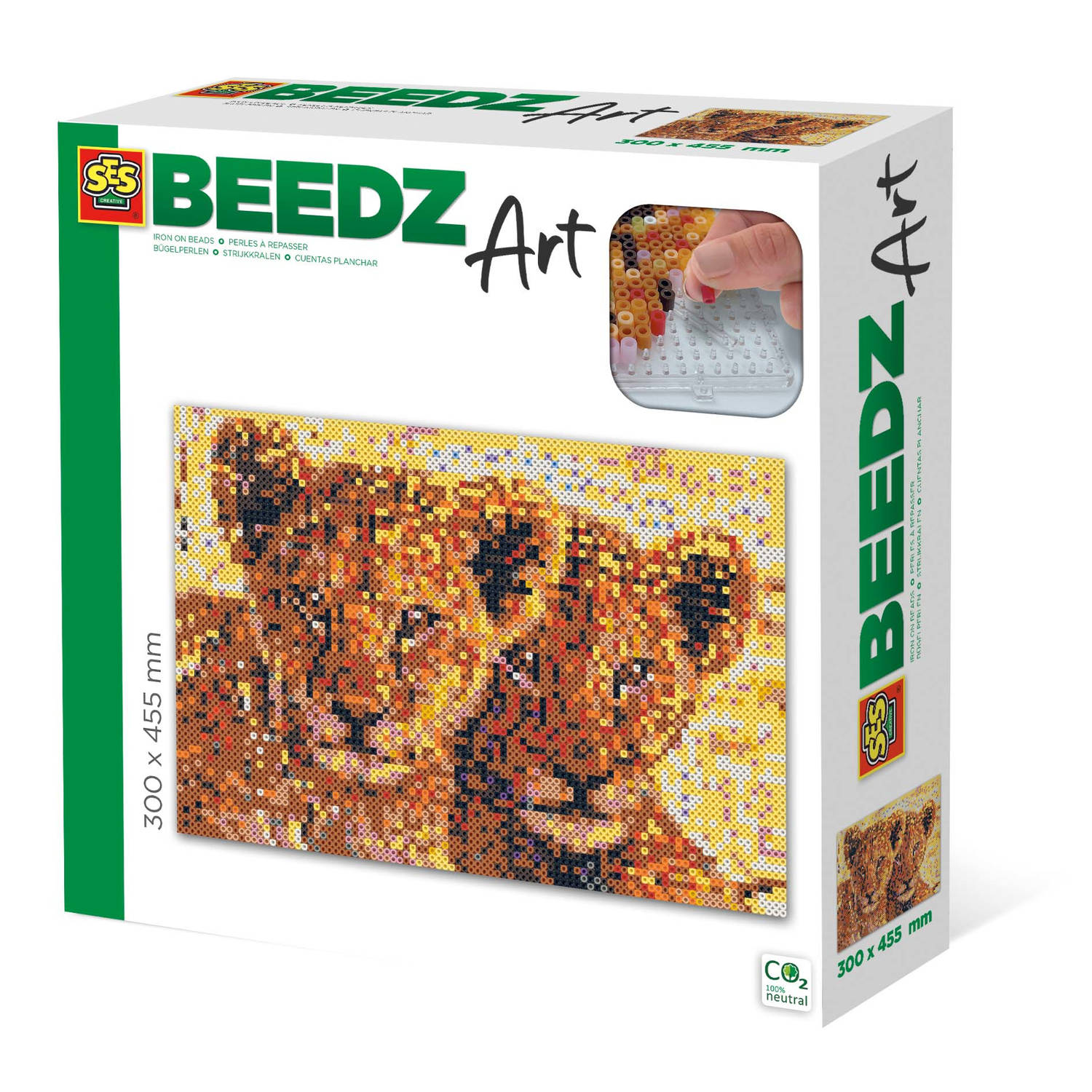 SES strijkkraalkunstwerk Beedz Art leeuw 30 x 45,5 cm 9 delig