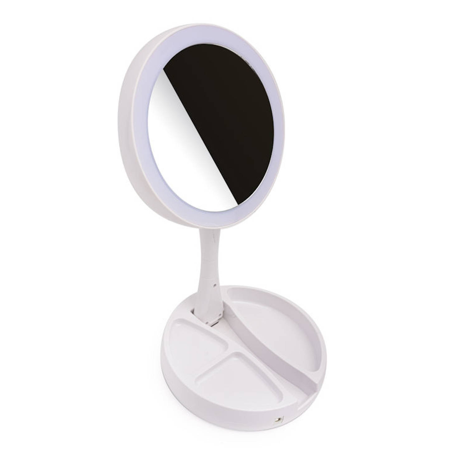 Vergelijking Boren Voorkeur Inklapbare Make Up Spiegel met LED verlichting - 10x Vergroting - | Blokker
