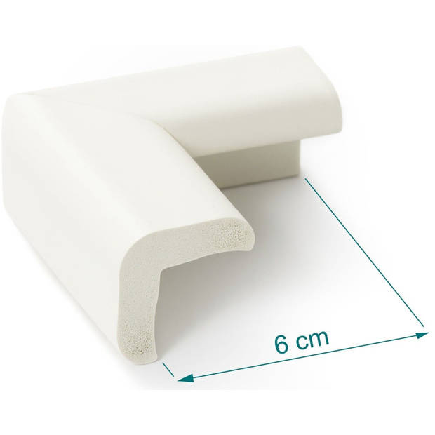 Jippie's tafelhoekbescherming 6 x 6 cm foam wit 4 stuks