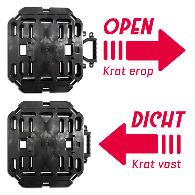 Plates 4 Bikes fietskrat vouwbaar 32 liter rood/zwart 2-delig