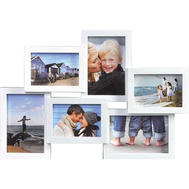 Henzo Fotolijst - Holiday Gallery - Collagelijst voor 6 foto\'s - Fotomaat 10x15 cm - Wit