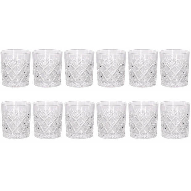 Set van 12 luxe drinkglazen/whiskeyglazen 200 ml - Drinkglazen