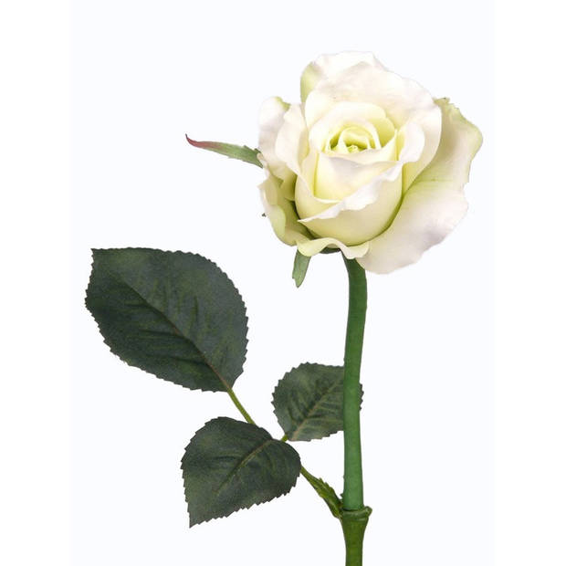3x stuks kunst roos/rozen Alice wit 30 cm - Kunstbloemen