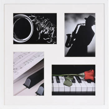 Henzo Fotolijst - Piano Gallery - Collagelijst voor 4 foto\'s - Fotomaat 13x18 cm - Wit