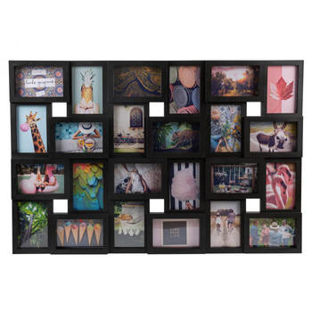 Henzo Fotolijst - Magnolia Gallery - Collagelijst voor 24 foto\'s - Fotomaat 10x15 cm - Zwart