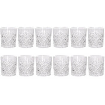 Set van 12 luxe drinkglazen/whiskeyglazen 200 ml - Drinkglazen