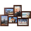 Henzo Fotolijst - Holiday Gallery - Collagelijst voor 6 foto\'s - Fotomaat 10x15 cm - Donkerbruin