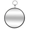 Spiegel/wandspiegel rond D30 cm metaal zwart - Spiegels