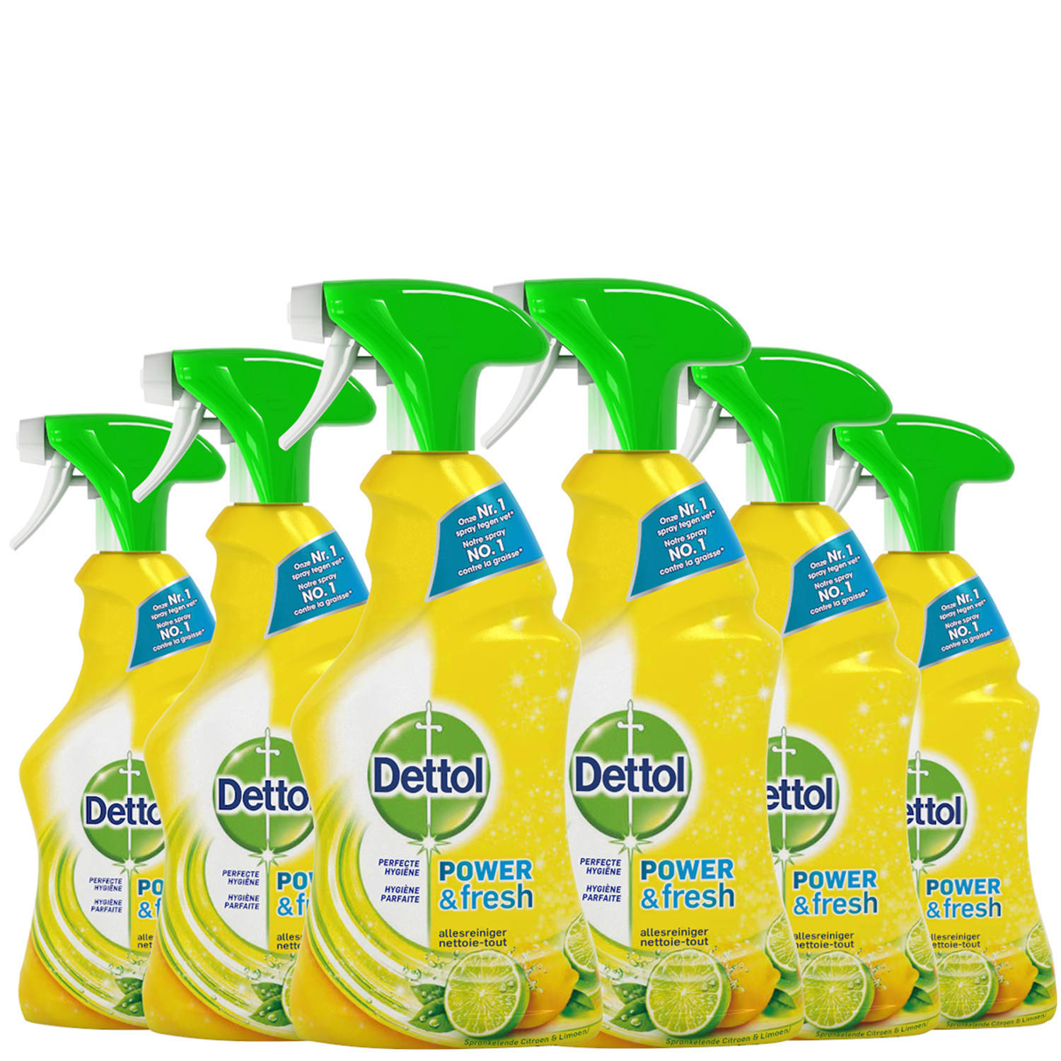 Dettol - Power & Fresh - Allesreinger Spray - Citrus - 6 x 500 ml