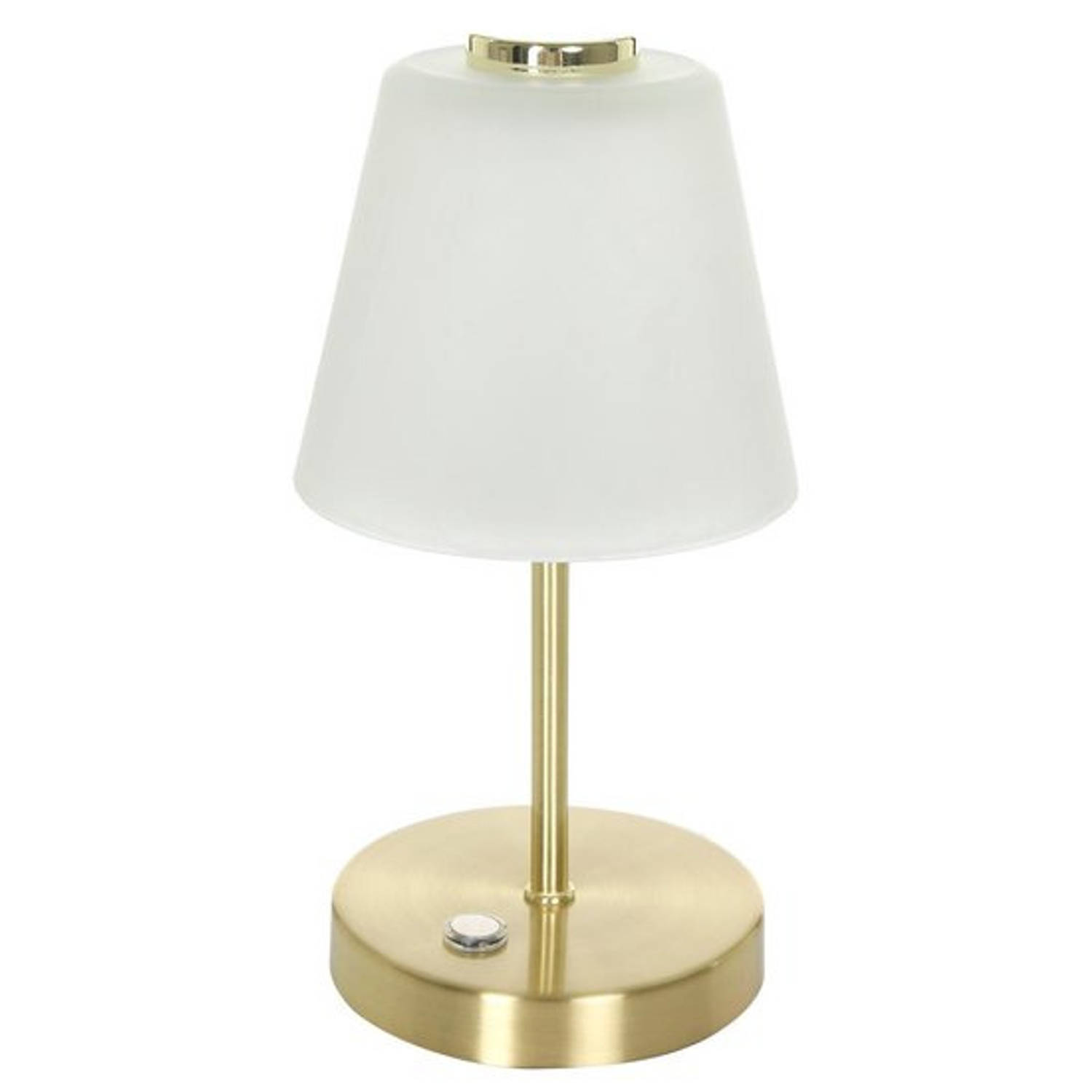 grind Vervolgen handleiding Reality tafellamp Emmy 24 cm staal/glas goud/wit | Blokker
