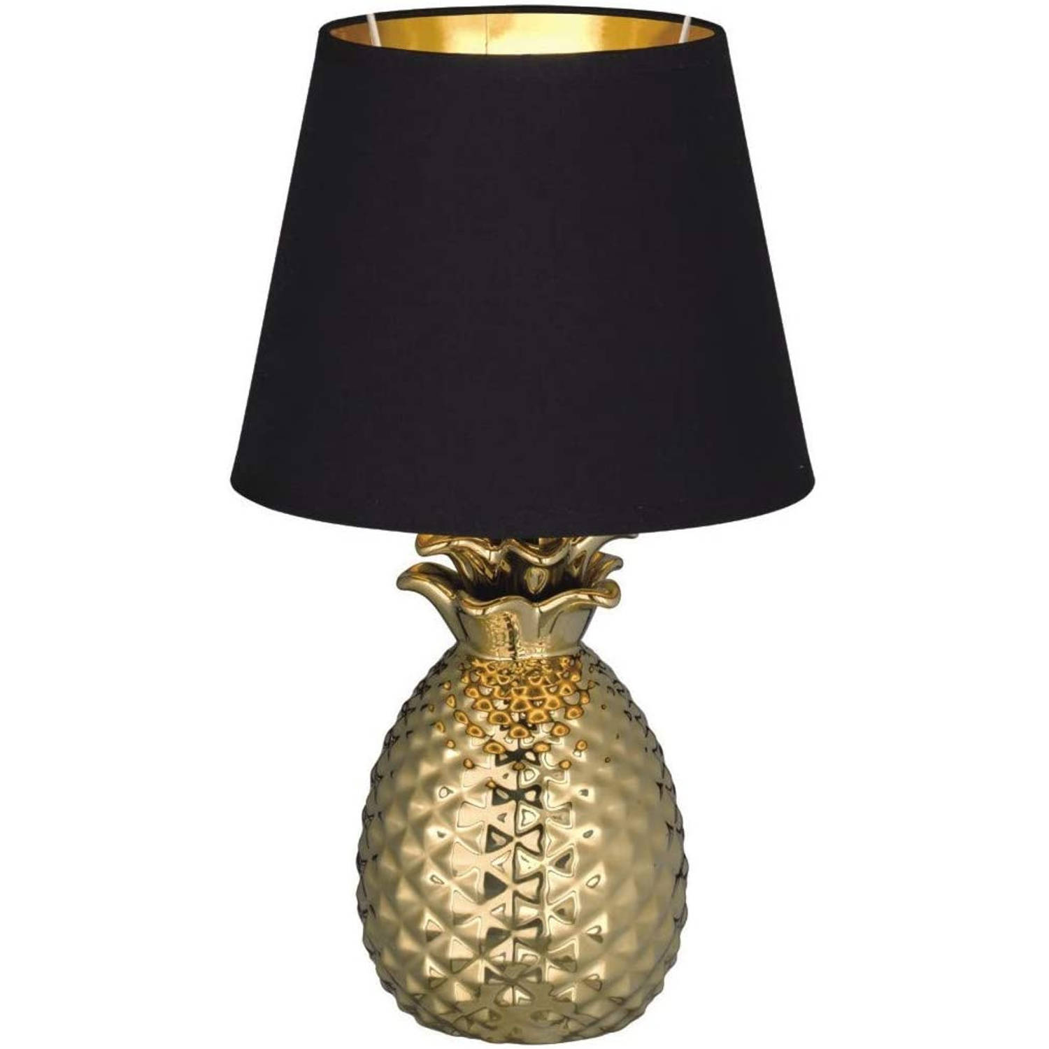 Reality Tafellamp Pineapple 43 Cm Keramiek/textiel Goud/zwart