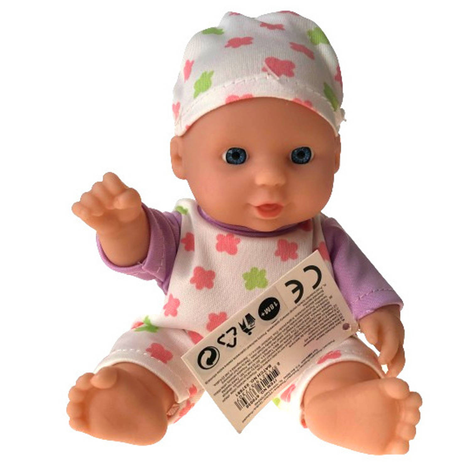 Merkloos Toys Amsterdam Babypop Meisjes 20 Cm Rubber Wit/paars 3 delig online kopen