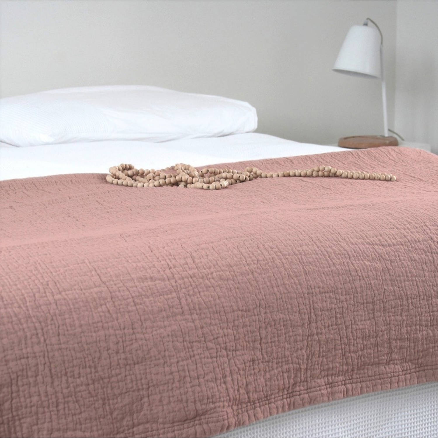 Heel periscoop slaap Town & Country Bedsprei Denver Stonewash oud roze 2 persoons bedsprei 260 x  260 cm | Blokker
