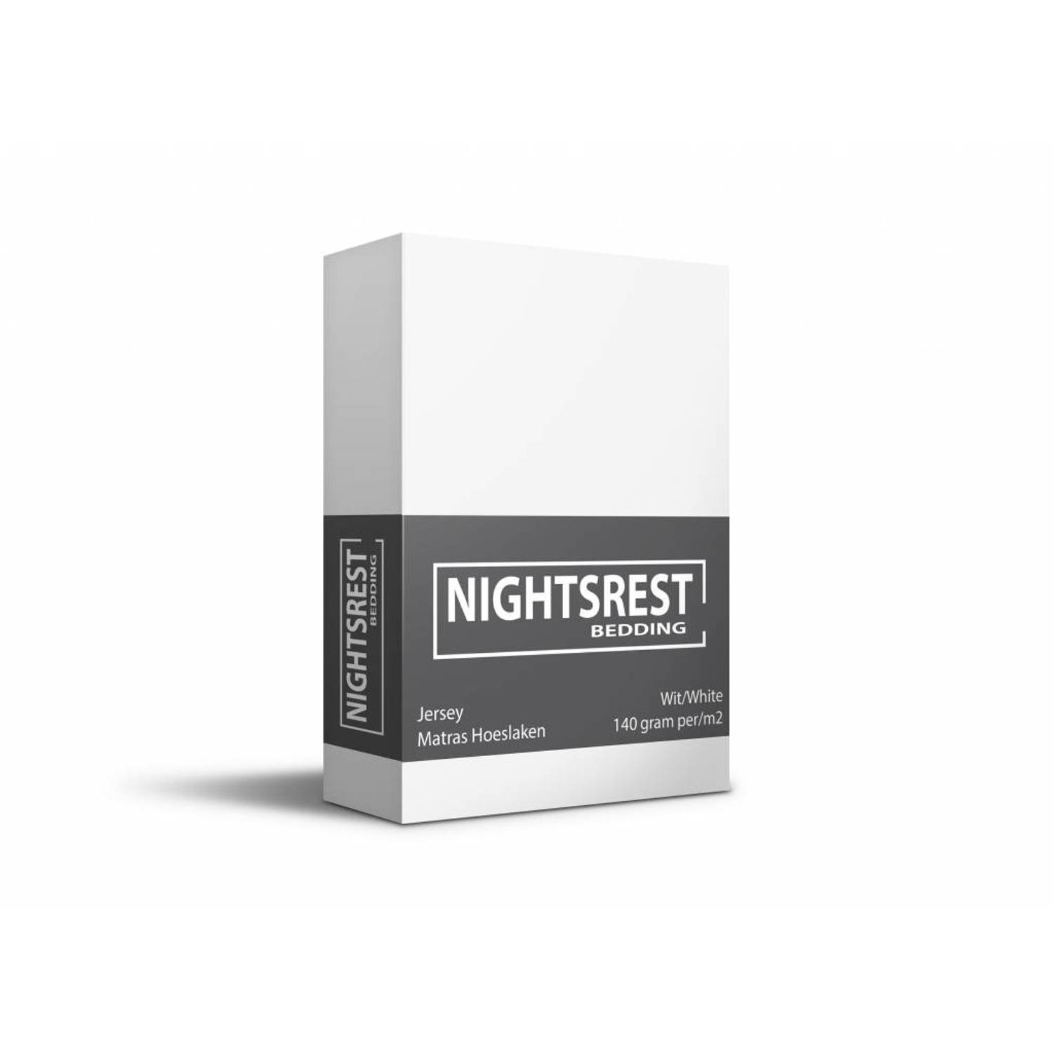 Nightsrest Jersey Hoeslaken - Wit Maat: 1-Persoons (80/90x200cm)
