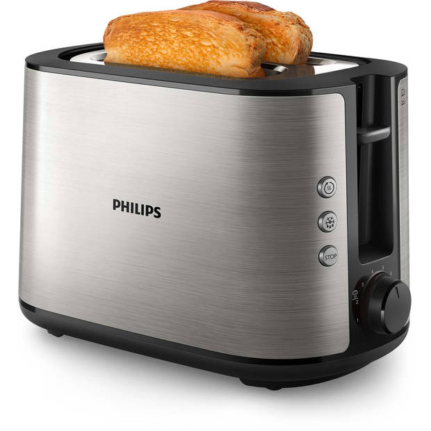 Heerlijk knapperig geroosterd brood, zelfgesneden of voorgesneden met de Philips HD2650/90 broodrooster