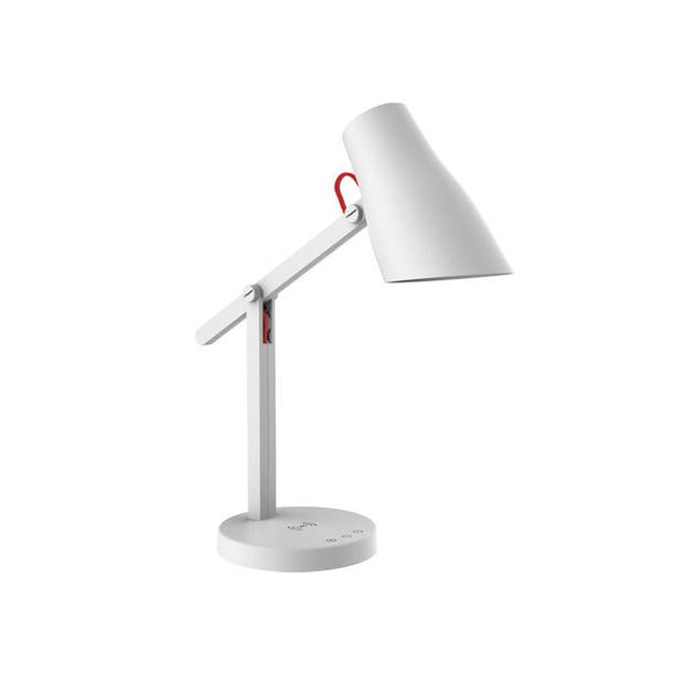 Dreamled Design Bureaulamp - Draadloze Oplader Voor Smartphone - 3 Lichtstanden - Wit