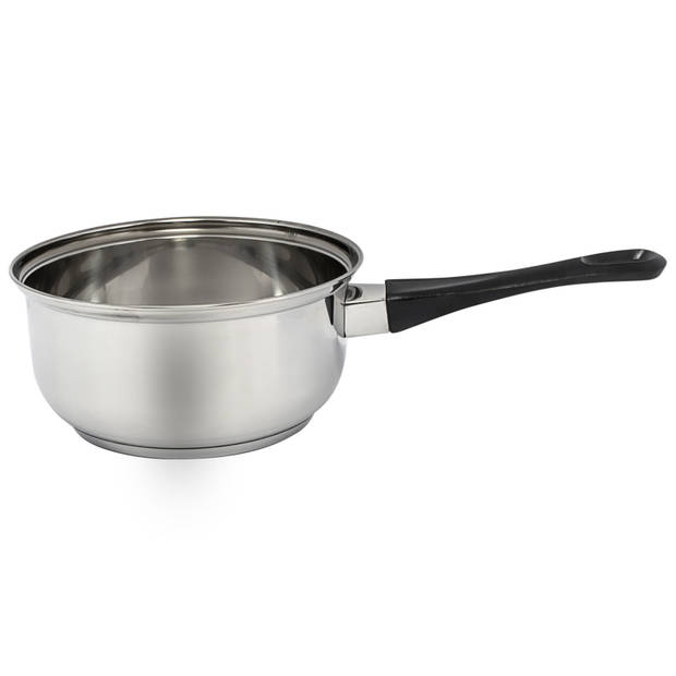 RVS steelpan/juspan 16 cm met bakeliet handgreep - Steelpannen