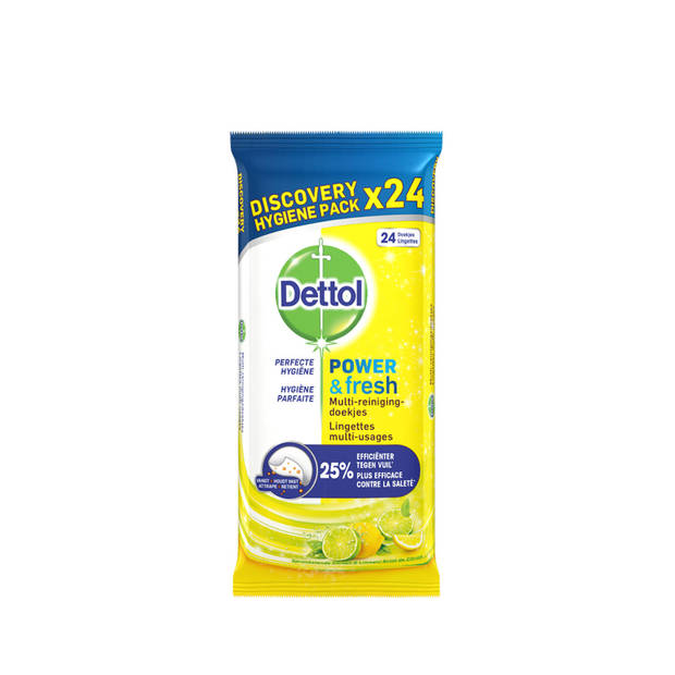 Dettol Schoonmaakdoekjes Power & Fresh - Citrus - 24 stuks x10