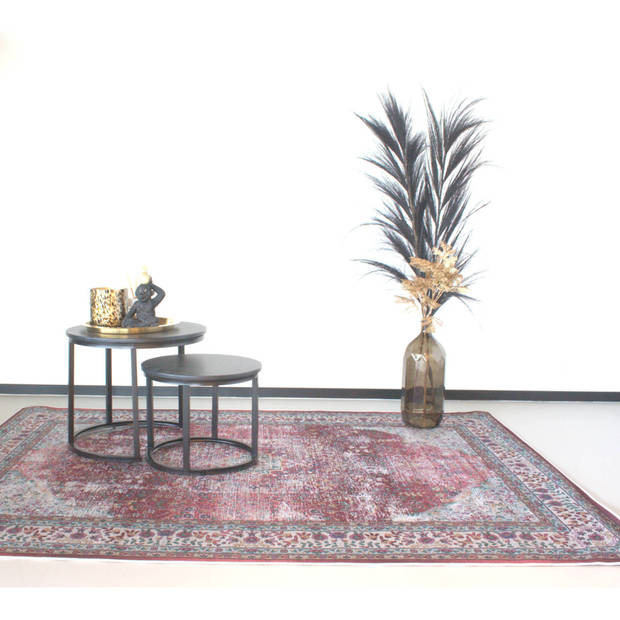 Vloerkleed vintage 200x300cm donkerrood perzisch oosters tapijt