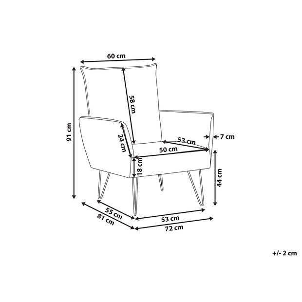 Beliani RIBE - Fauteuil-Multicolor-Polyester