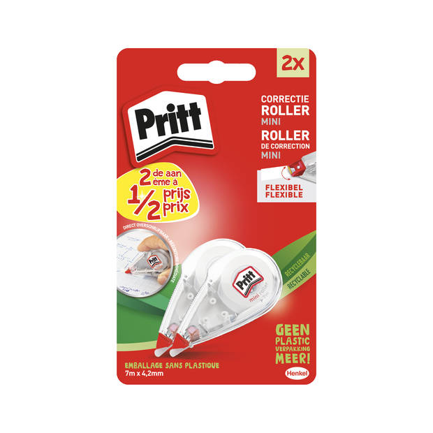 Pritt Mini Roller 4.2mm x 7m 2de 1/2 prijs