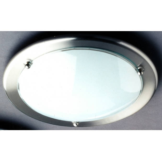 Trio plafondlamp Primo 30 cm staal/glas wit/transparant