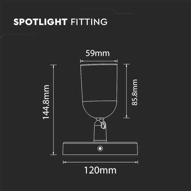 V-TAC VT-823 Witte LED-spotjes - 1xGU10 - Wandmontage - IP20