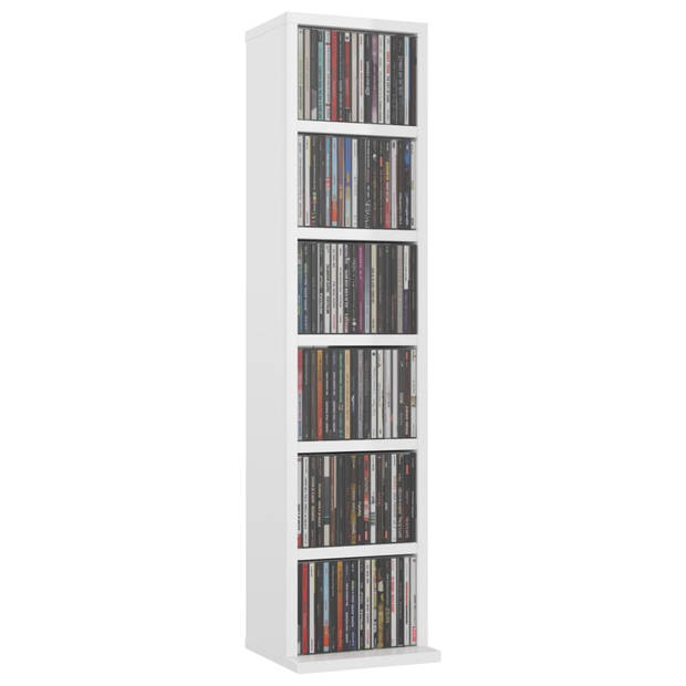 vidaXL Cd-kast 21x20x88 cm bewerkt hout hoogglans wit