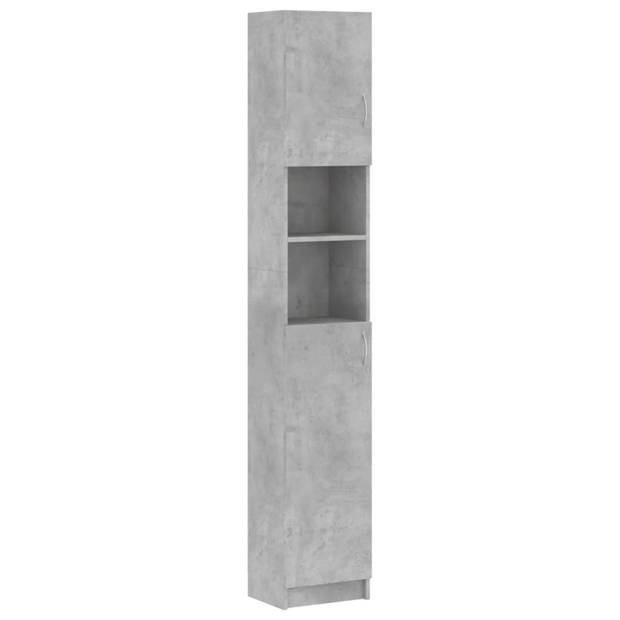 vidaXL Badkamerkast 32x25,5x190 cm bewerkt hout betongrijs