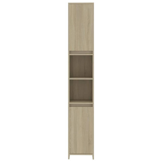 vidaXL Badkamerkast 30x30x183,5 cm bewerkt hout sonoma eikenkleurig