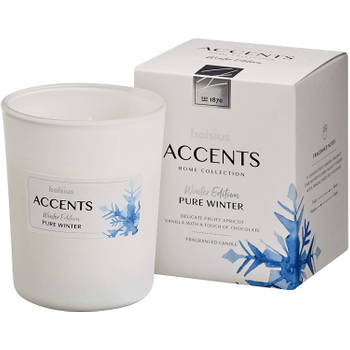 Bolsius geurkaars Accents Pure Winter 9,2 cm glas/wax wit