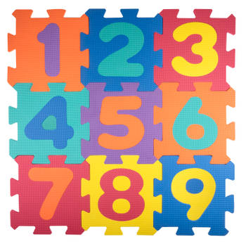 Let's Play Puzzelmat - 18 Stukken - Met Gekleurde Cijfers - 96 x 96 cm - Foam