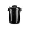 Kunststof afvalemmers/vuilnisemmers zwart 21 liter met deksel - Prullenbakken