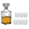 Set van 6 luxe drinkglazen/whiskeyglazen 200 ml / met whisky/water karaf Noblesse 1 liter - Drinkglazen