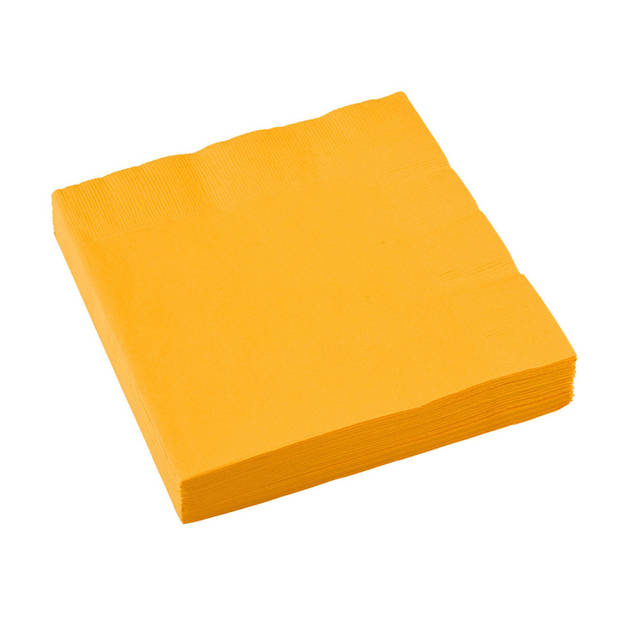 Amscan servetten geel 33 x 33 cm 20 stuks