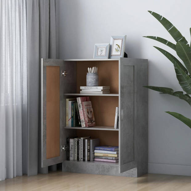 vidaXL Boekenkast 82,5x30,5x115 cm spaanplaat betongrijs