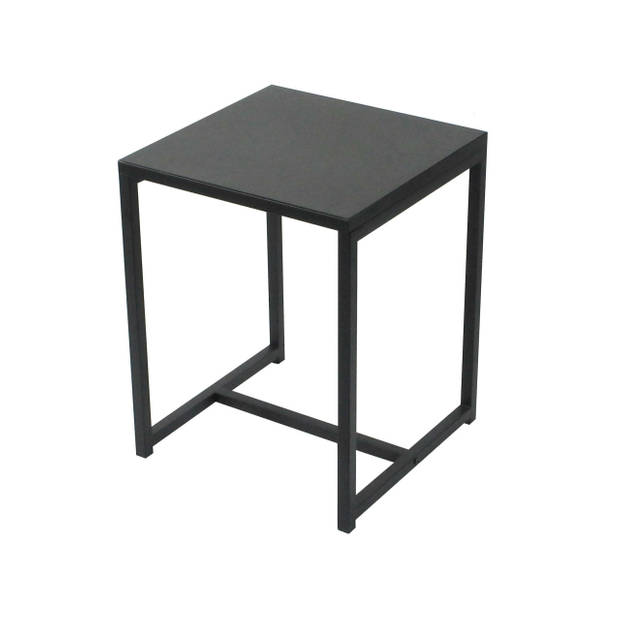 Gebor - Trendy Bijzettafel - Koffietafel - Side table - Vierkant - Industrieel design - Metalen frame -