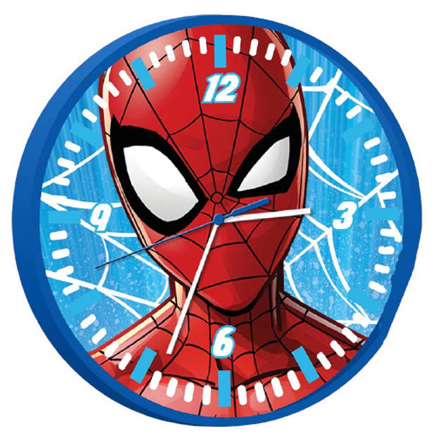 Marvel wandklok Spider-Man jongens 25 cm rood/blauw