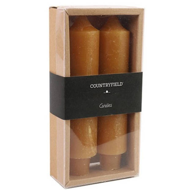 Countryfield kaarsen Vela 15,5 cm wax oranje 2 stuks