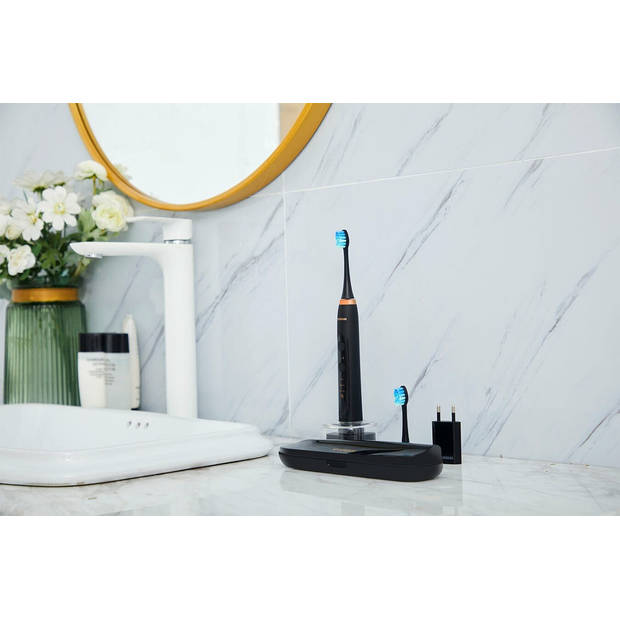 Hyundai Electronics - Elektrische tandenborstel met reis etui - Rose goud zwart
