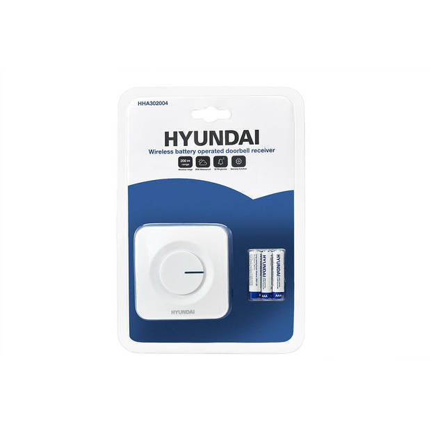 Hyundai Electronics - Moderne draadloze deurbel ontvanger - Op batterijen - wit