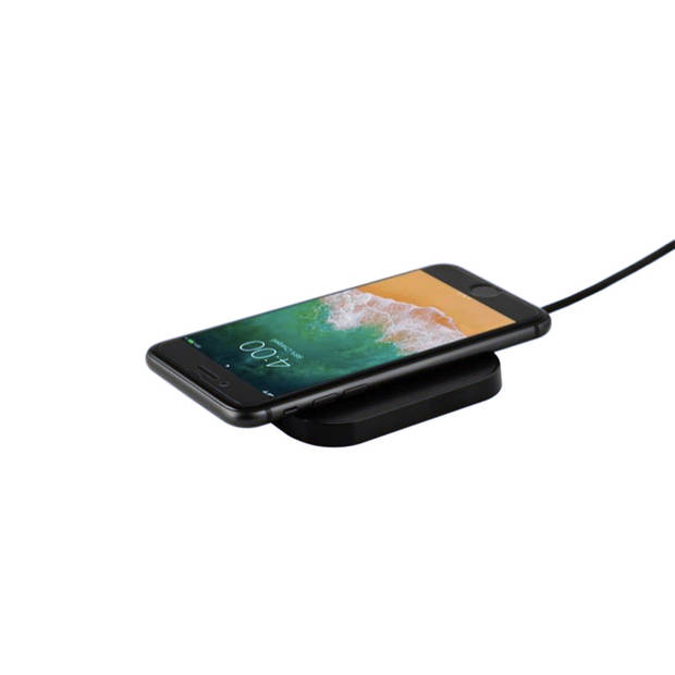 Hyundai Batteries - Draadloze telefoon oplader met USB poorten - Vierkant - Zwart