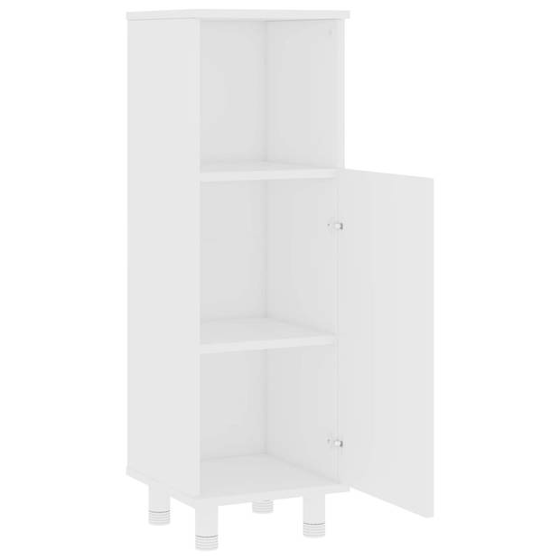 The Living Store Badkamerset - Medium kast - wastafelkast - spiegelkast - Wit - Spaanplaat - Afmetingen- 80x20.5x64 cm