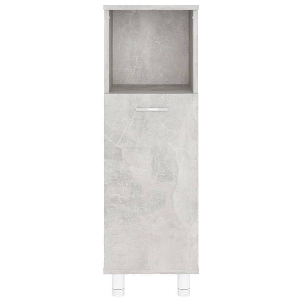 The Living Store Badkamerset - Betongrijs - Spiegelkast 80x20.5x64cm - Hoge kast 30x30x179cm - Medium kast 30x30x95cm -