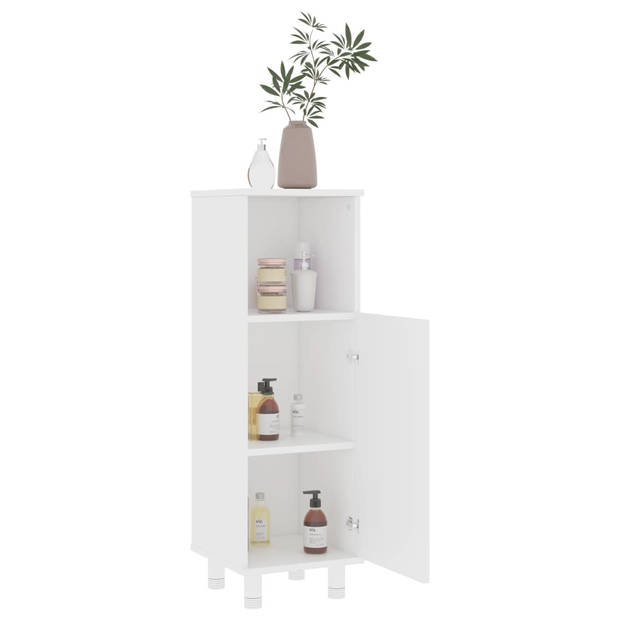 The Living Store Badkamerset - Medium kast - wastafelkast - spiegelkast - Wit - Spaanplaat - Afmetingen- 80x20.5x64 cm